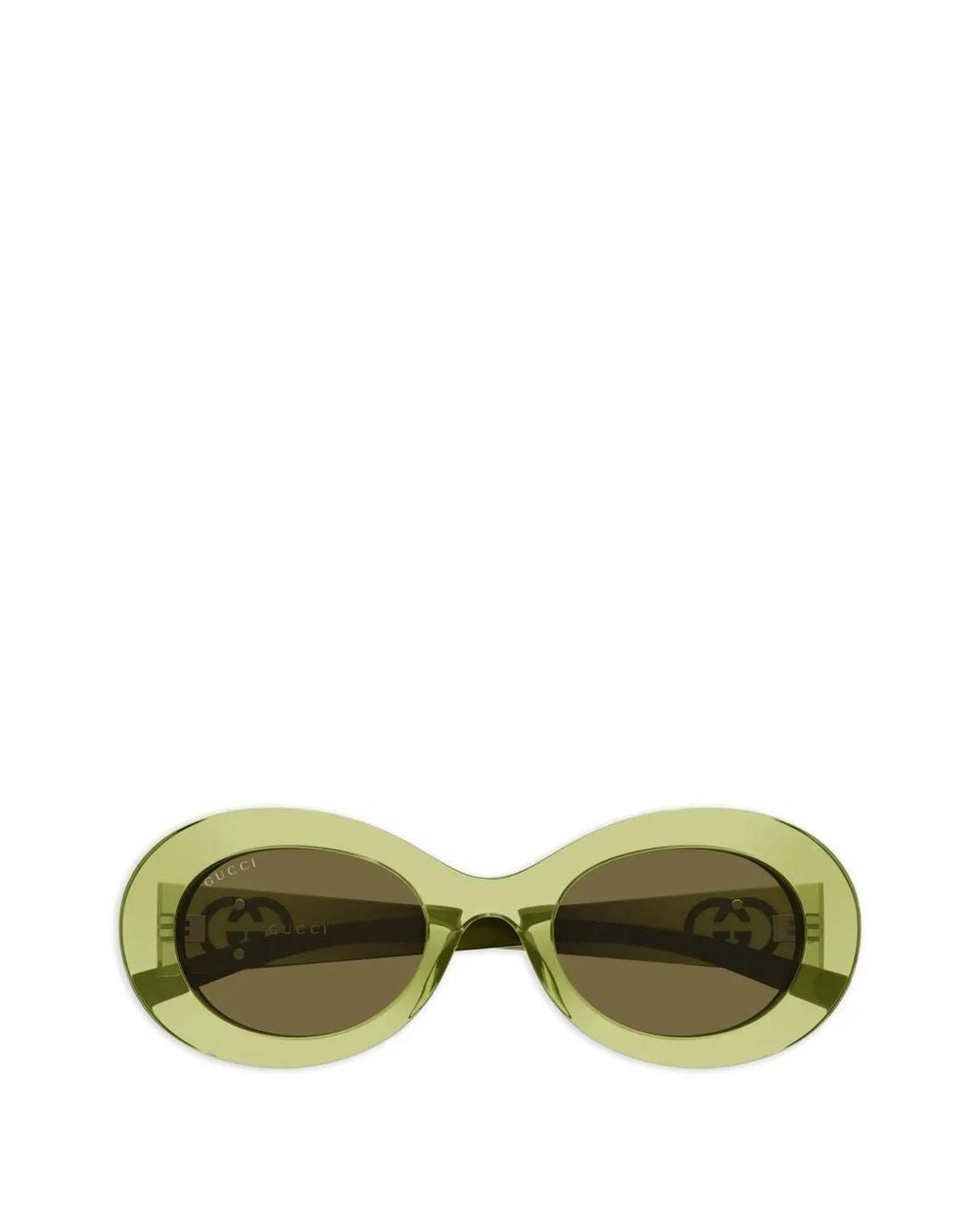 Gucci Green Oval-Frame Sunglasses