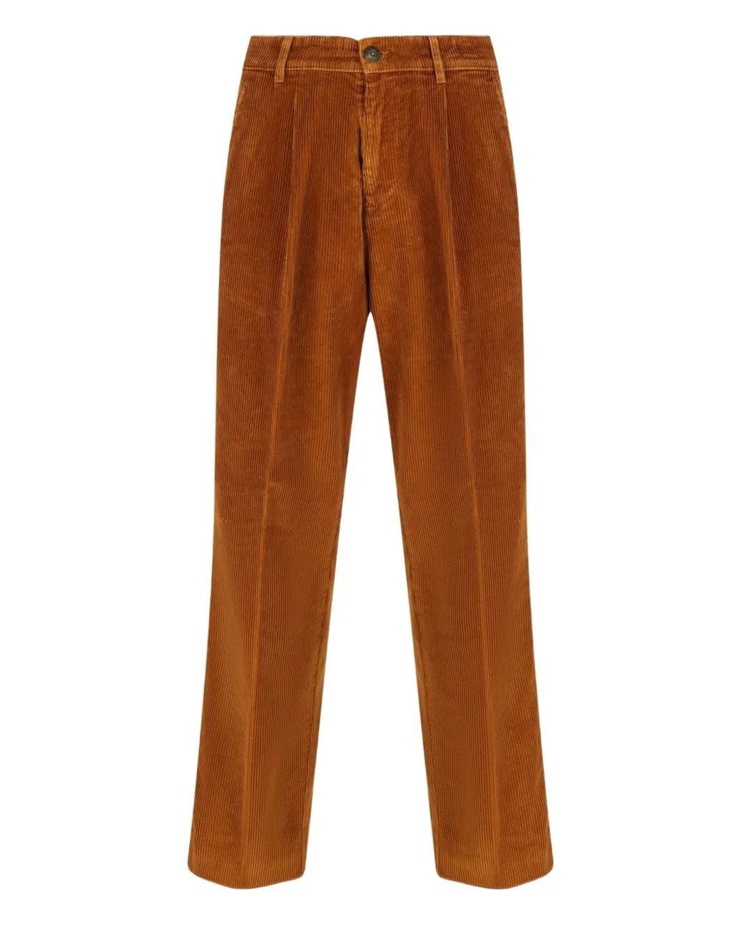 Fay Brown Corduroy Straight-Fleg Trousers for men