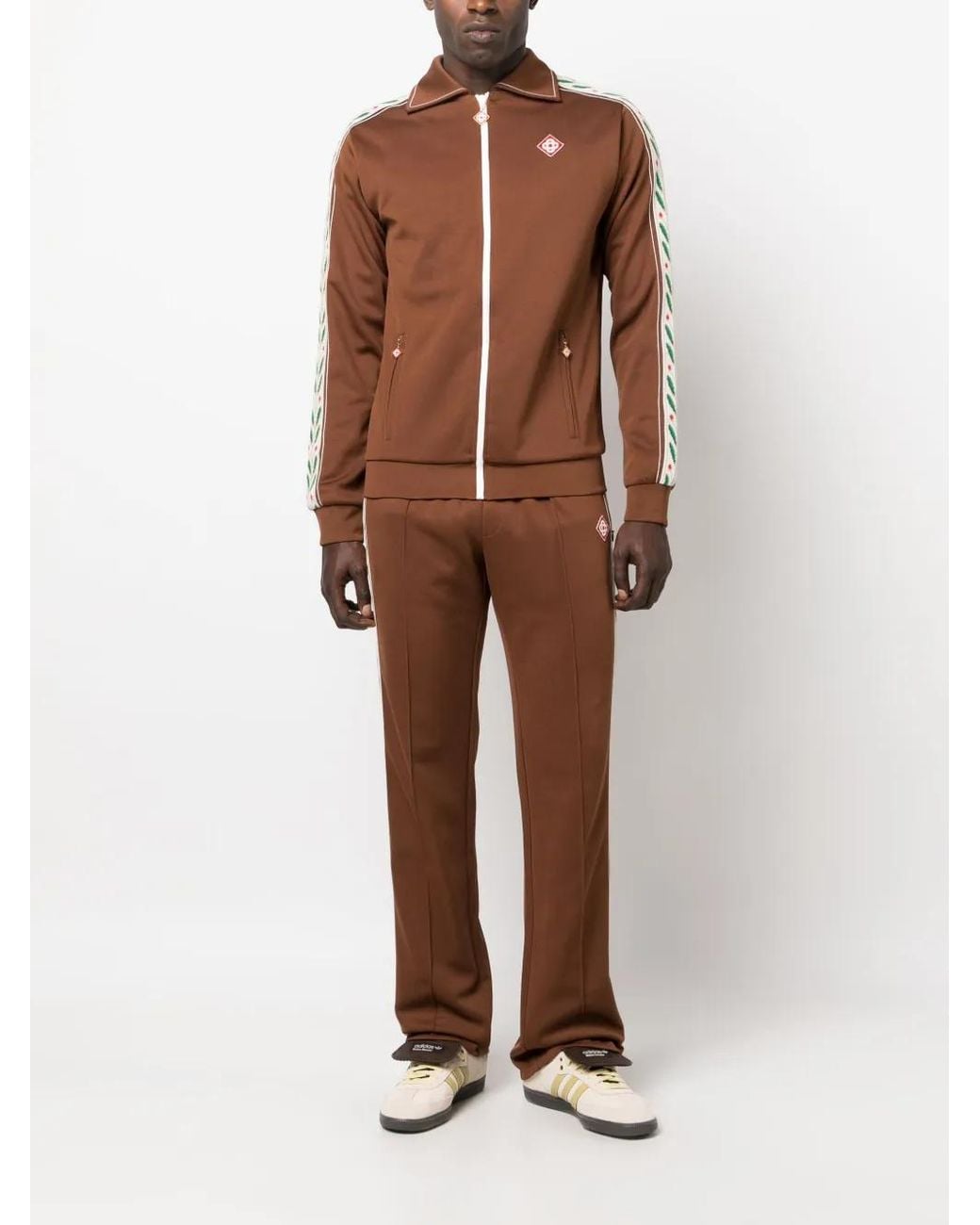 Casablanca Brown Logo-Patch Straight Track Pants for men