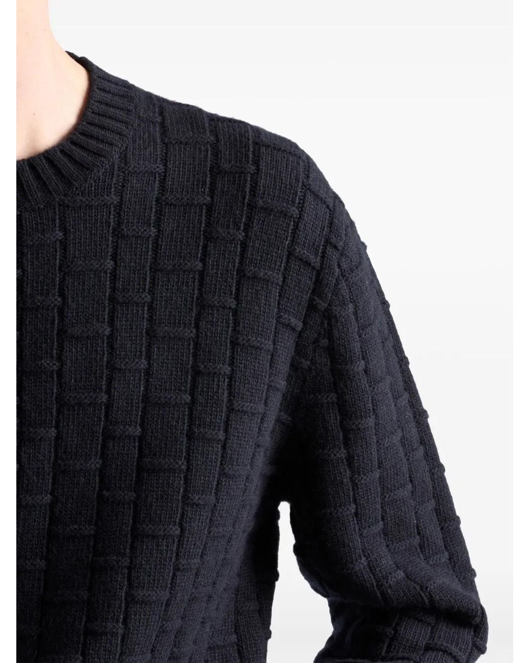 Prada Blue Crew-Neck Cashmere Sweater for men