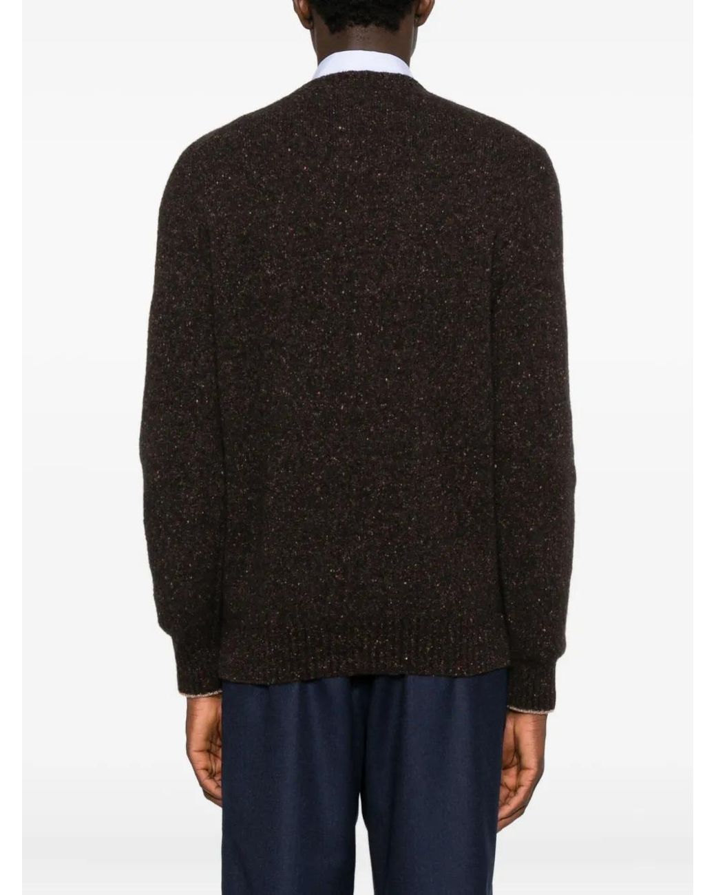 Brunello Cucinelli Black Cashmere-Blend Jumper for men