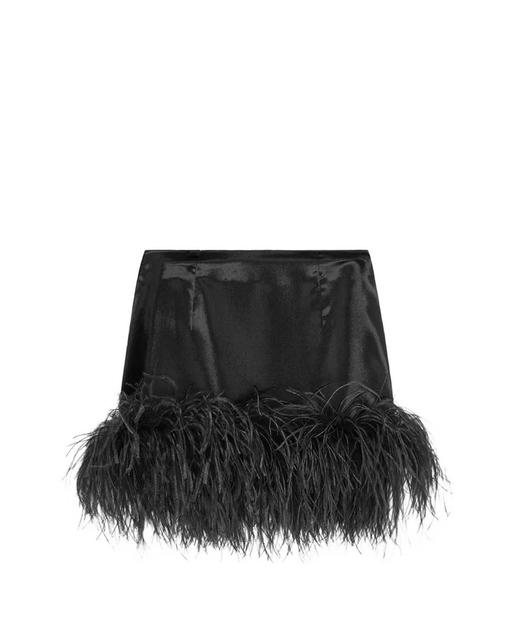 16Arlington Black Giaci Feather-Trim Mini Skirt