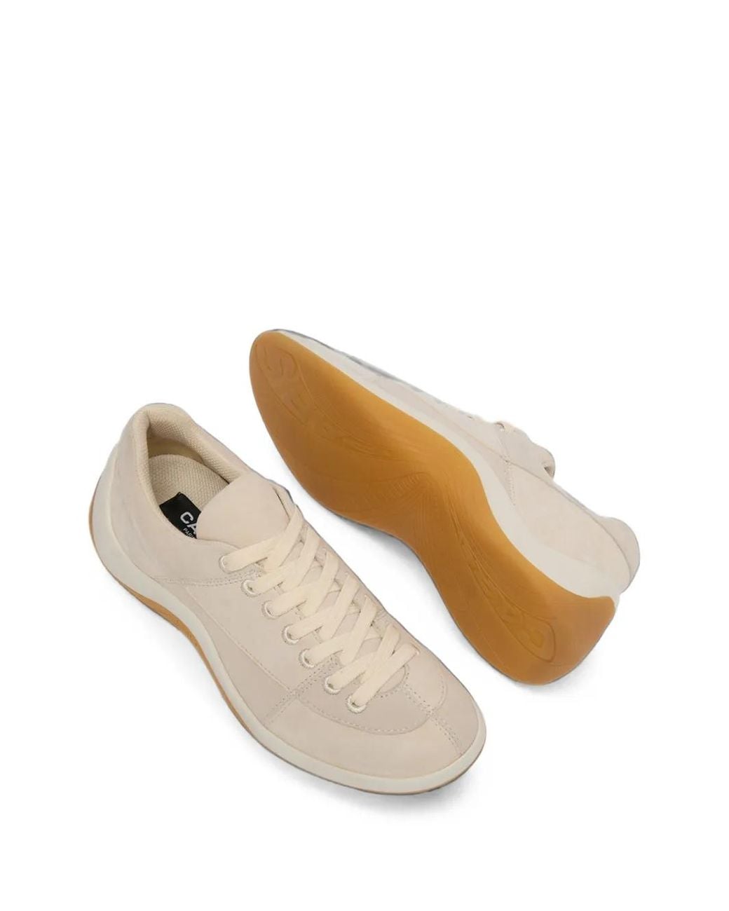 CAREL PARIS White Jane Suede Low-Top Sneakers