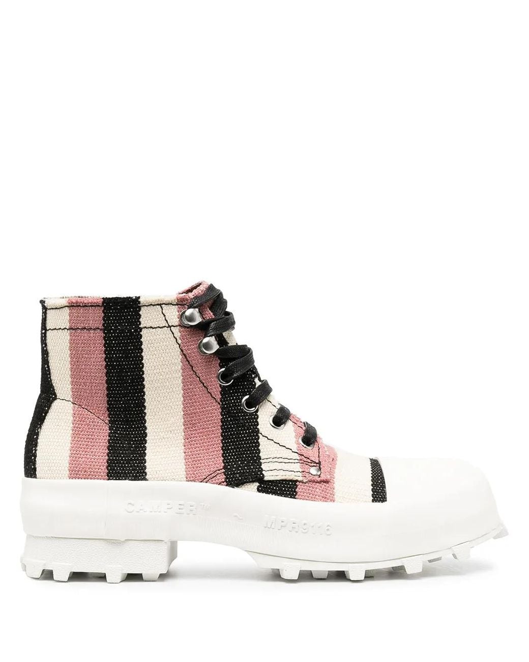 CAMPERLAB Black Traktori Striped Ankle Boots
