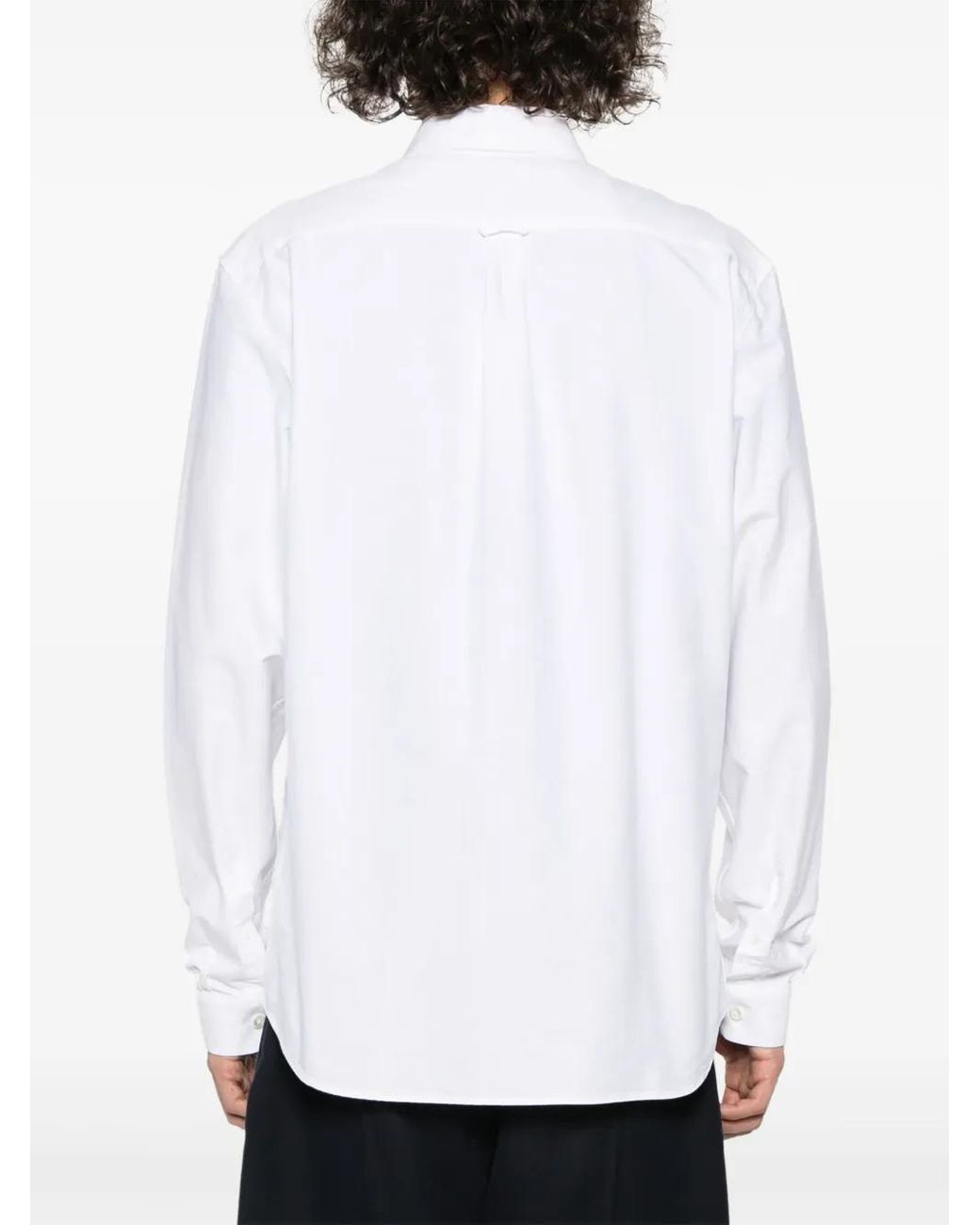 Lacoste White Logo-Patch Cotton Shirt for men