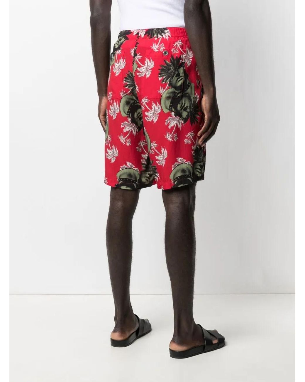 Undercover Red Graphic-Print Bermuda Shorts for men