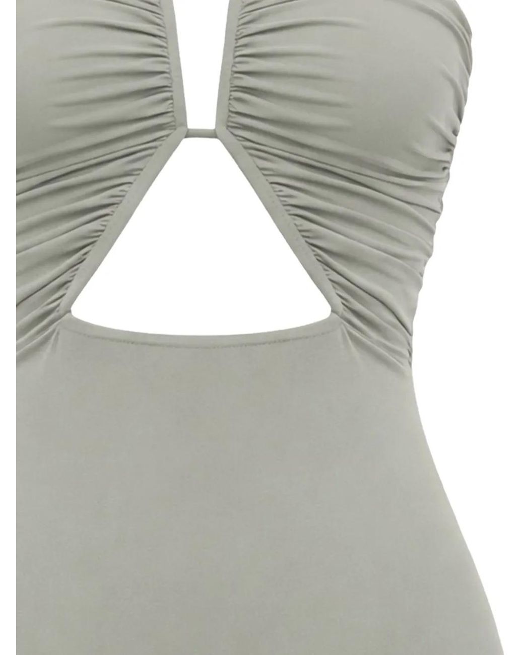 Rick Owens White Back Self-Tie Chest Cut-Out Top
