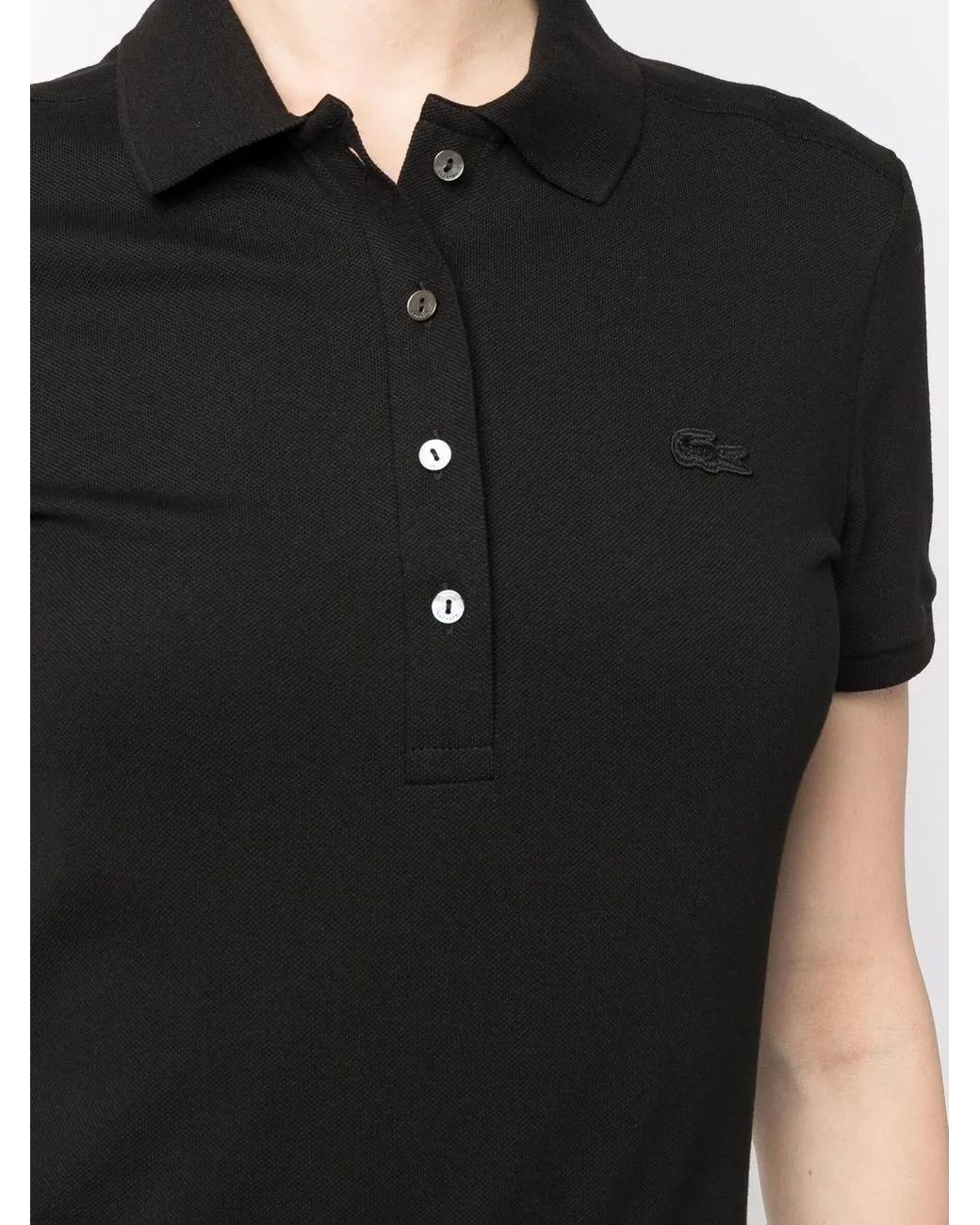 Lacoste Black Logo-Patch Detail Polo Dress