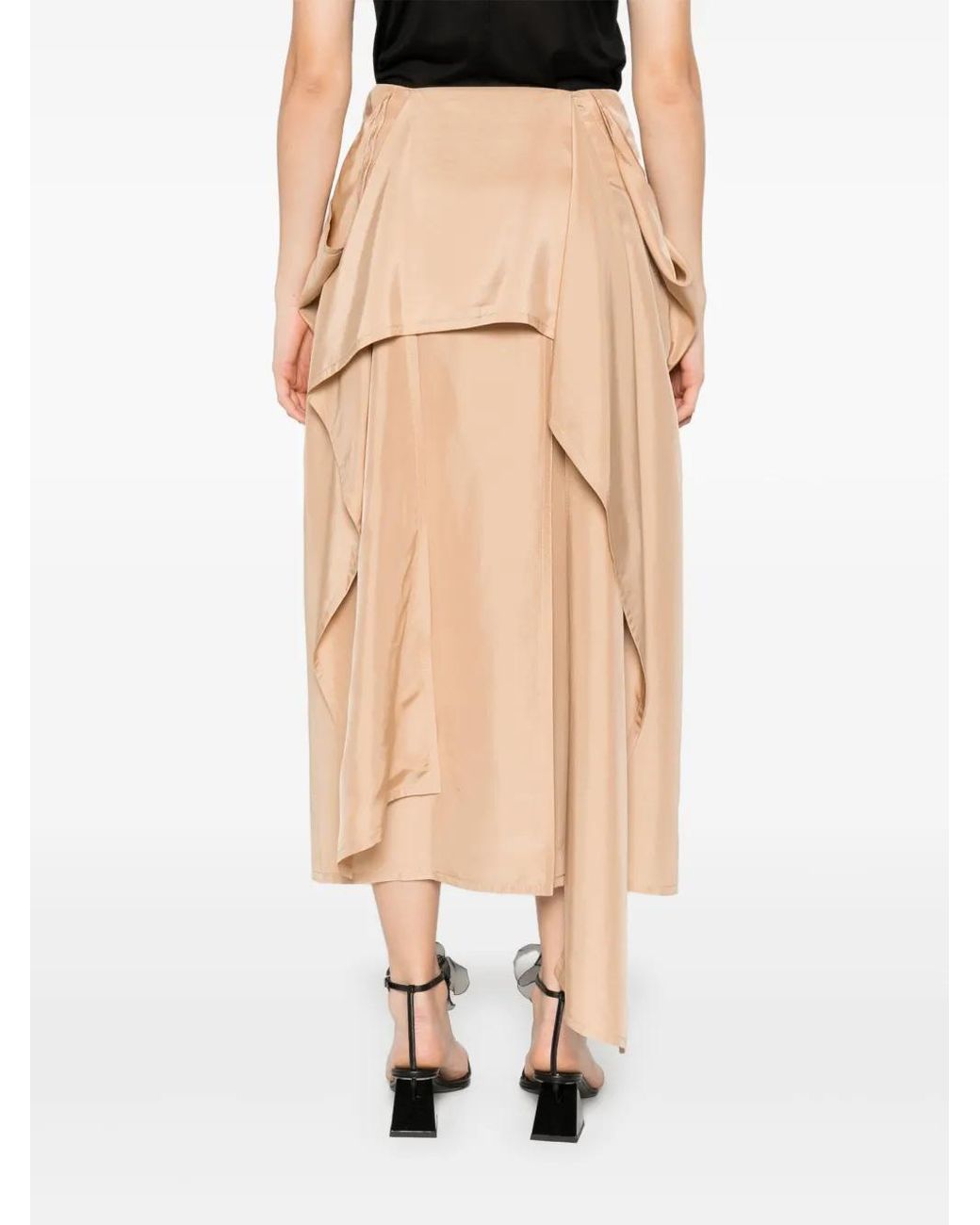 Carven Natural Silk Straight Skirt