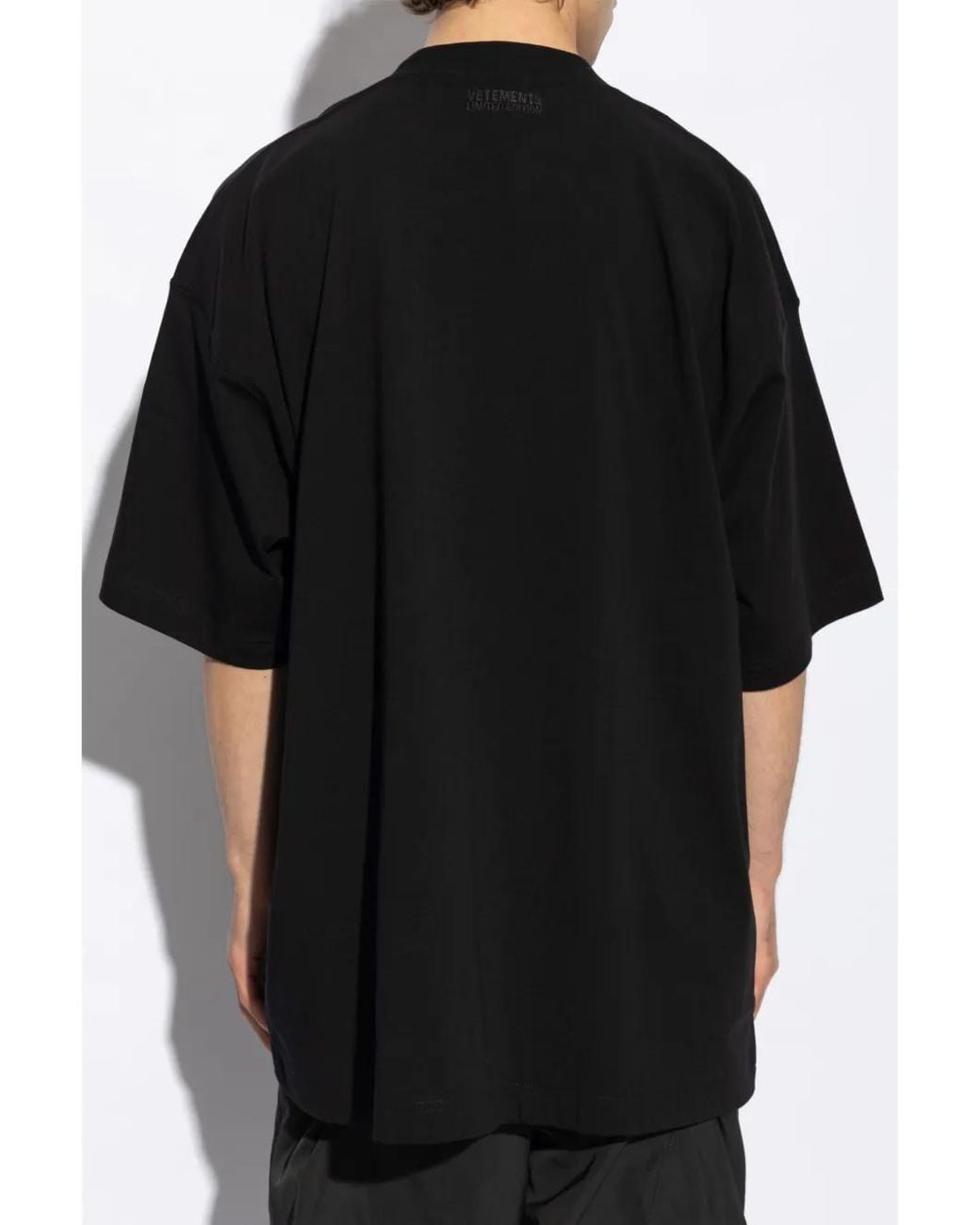 Vetements Black Logo-Embossed T-Shirt for men