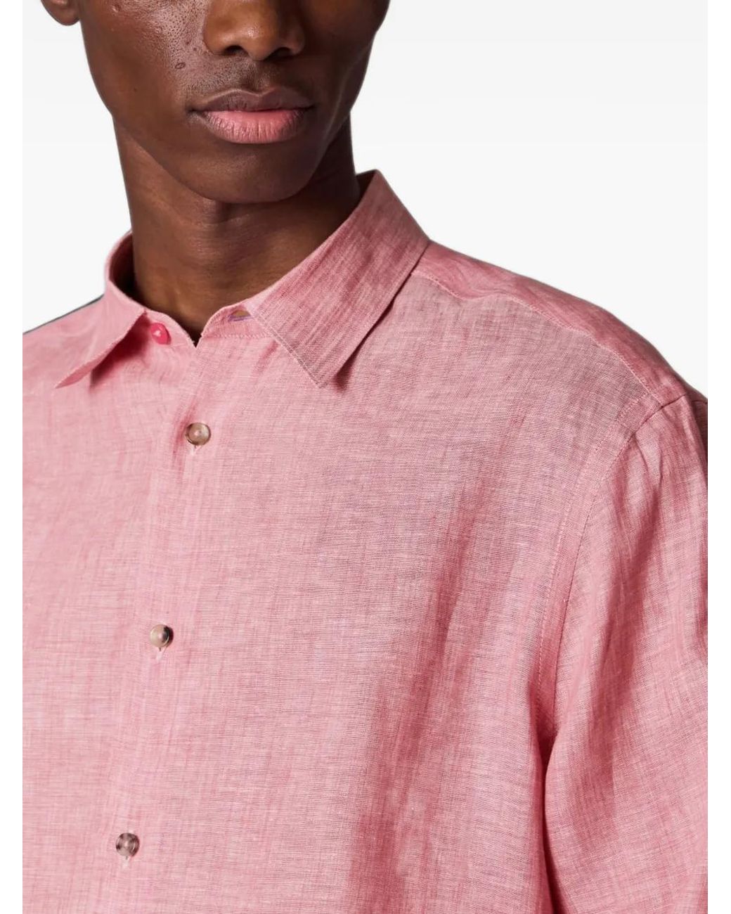 Paul Smith Pink Linen Shirt for men