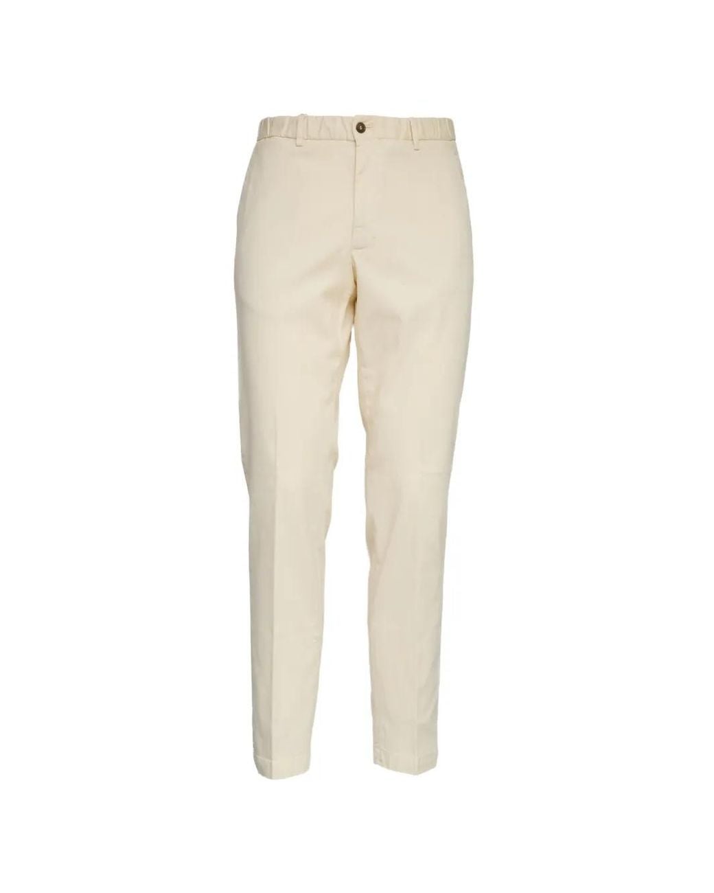 Briglia 1949 Natural Elasticated-Waist Oxford Cotton Trousers for men