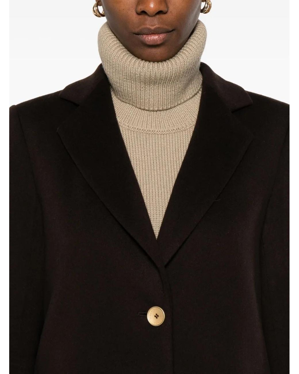 Tagliatore Black Buttoned Coat