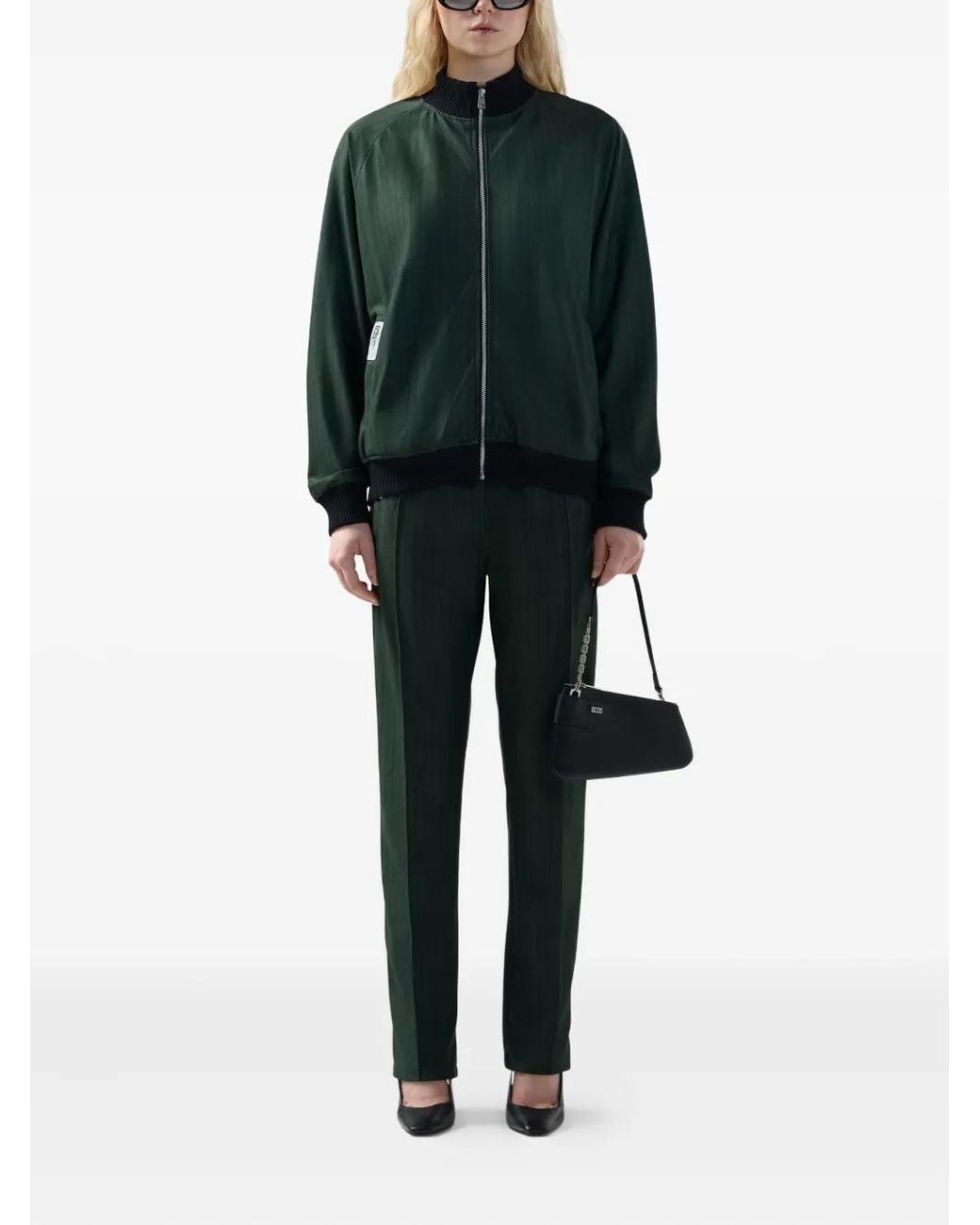 Gcds Green Pinstripe Drawstring Trousers