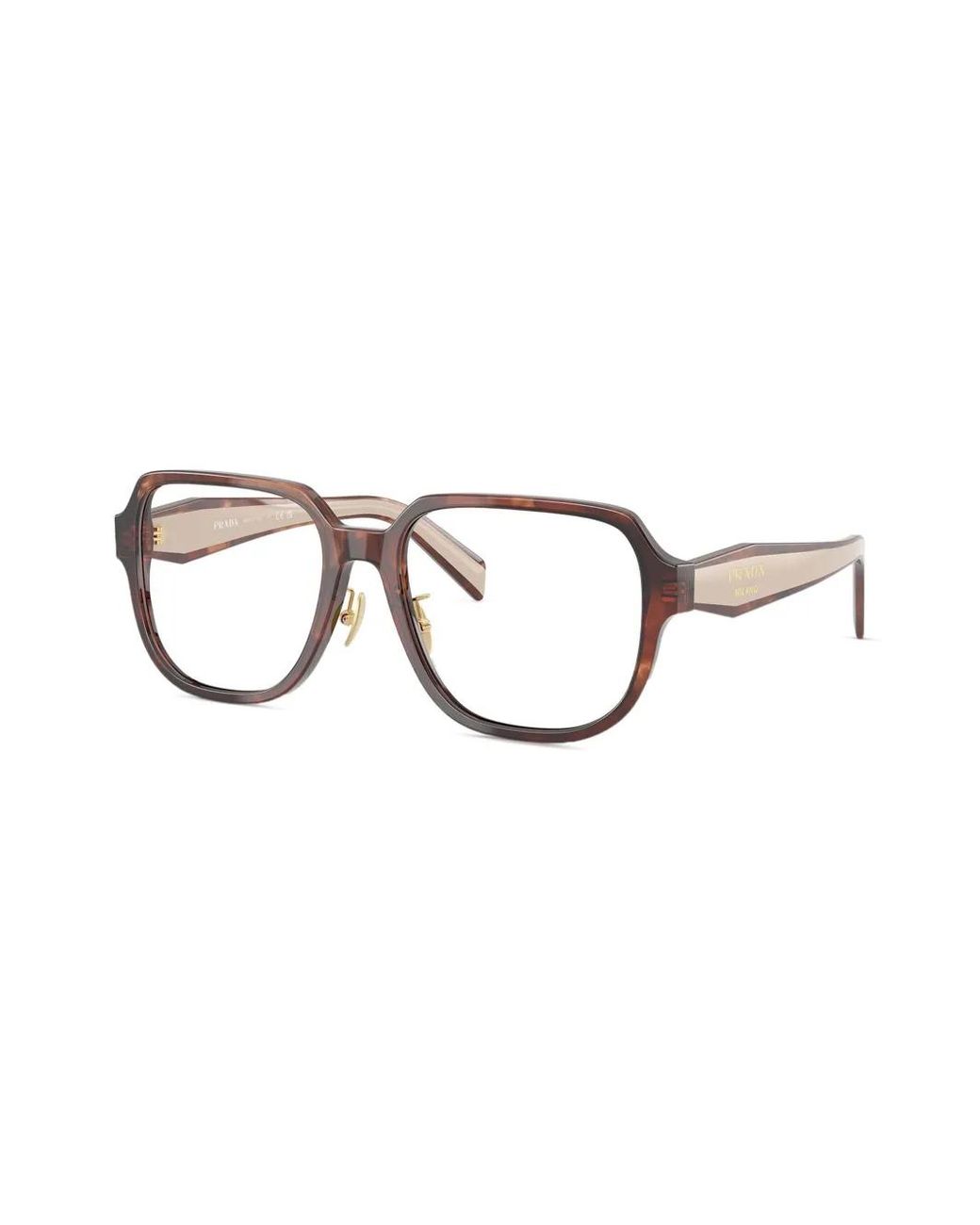 Prada Brown Square-Frame Glasses