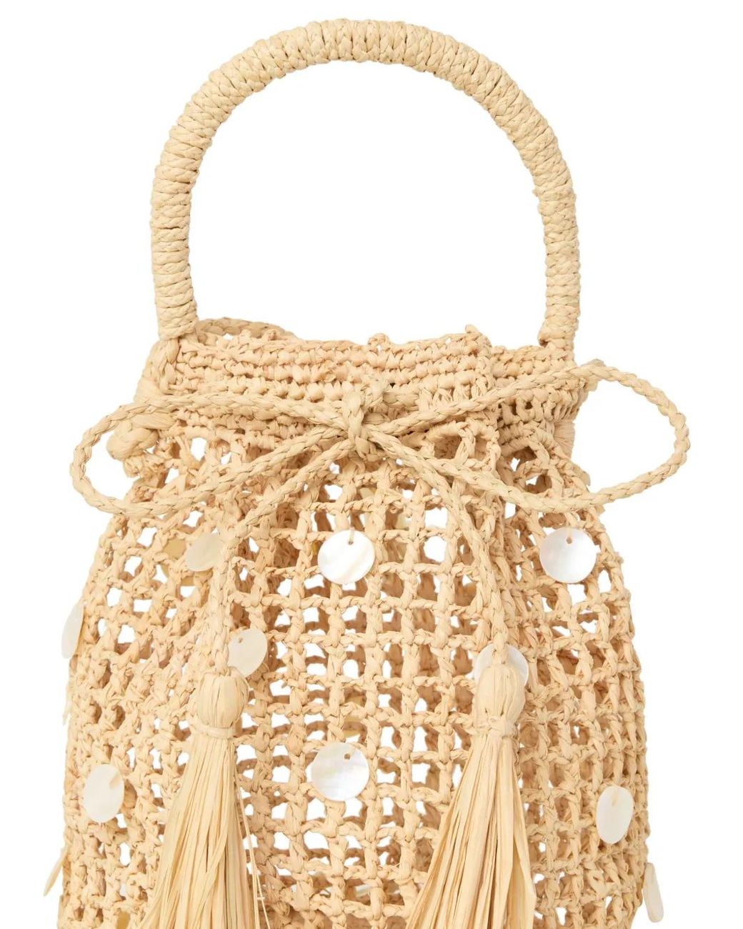 Alanui Metallic Precious Moments Raffia Tassel-Detail Bucket Bag