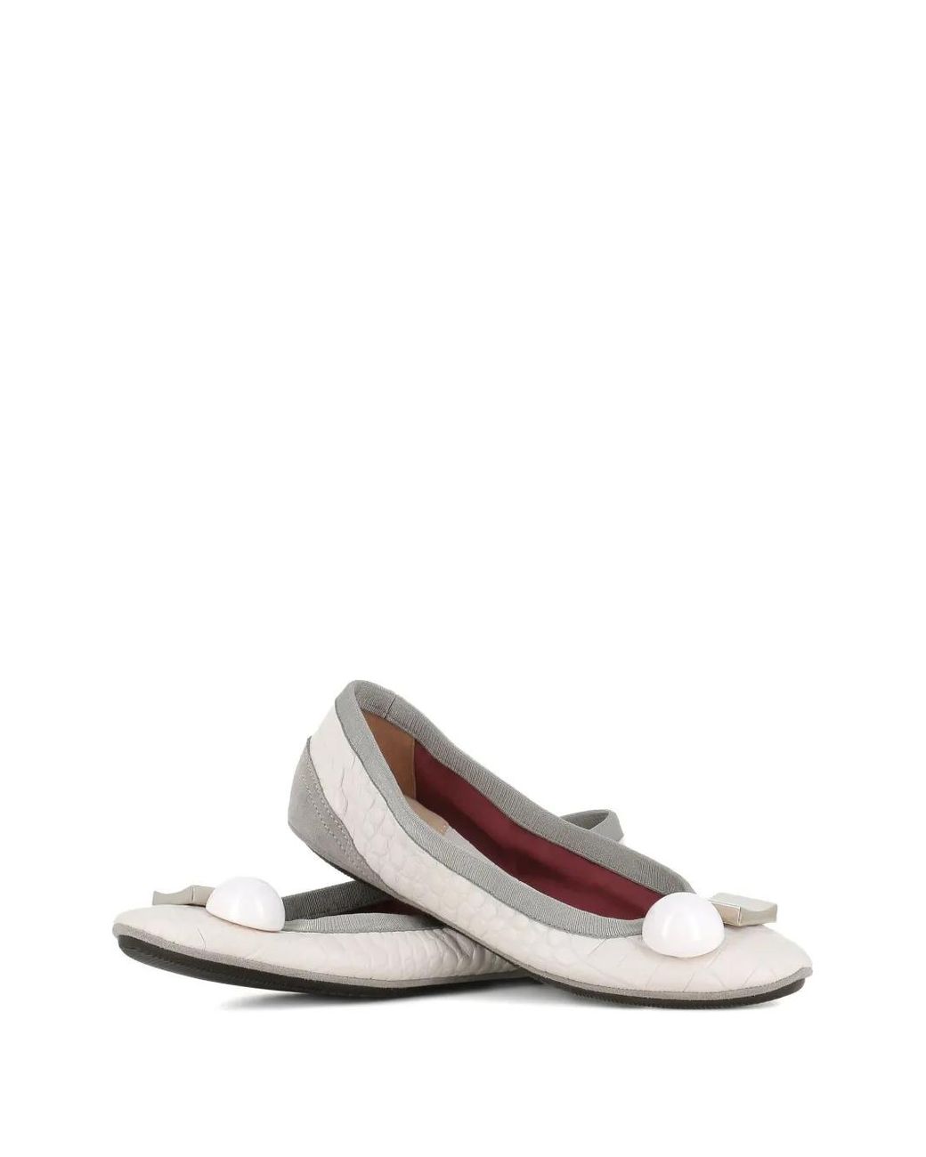 Dove Nuotano Gli Squali White Becky Ballerina Shoes