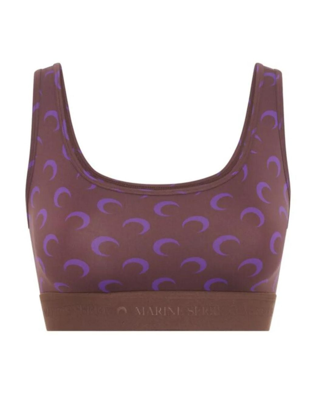 MARINE SERRE Purple Brassière De Sport À Imprimé Lune