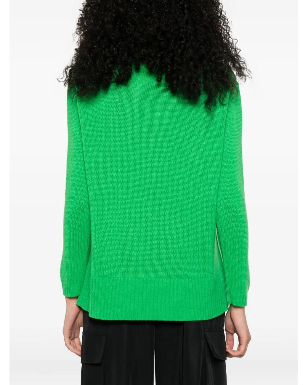 Purotatto Green V-Neck Sweater