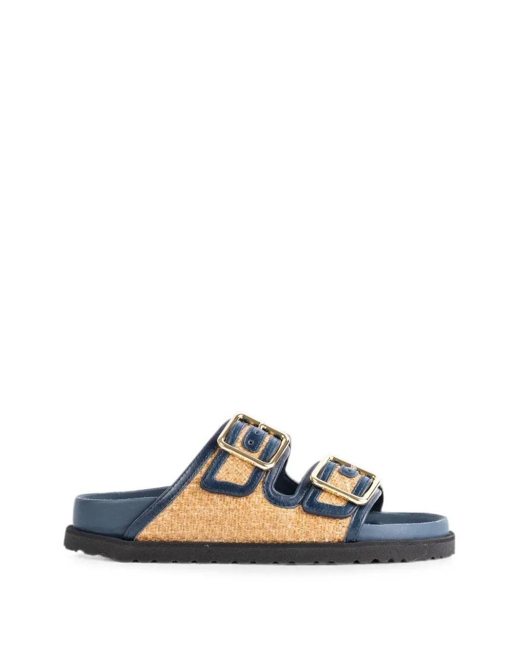 Birkenstock Blue Arizona Raffia Sandals