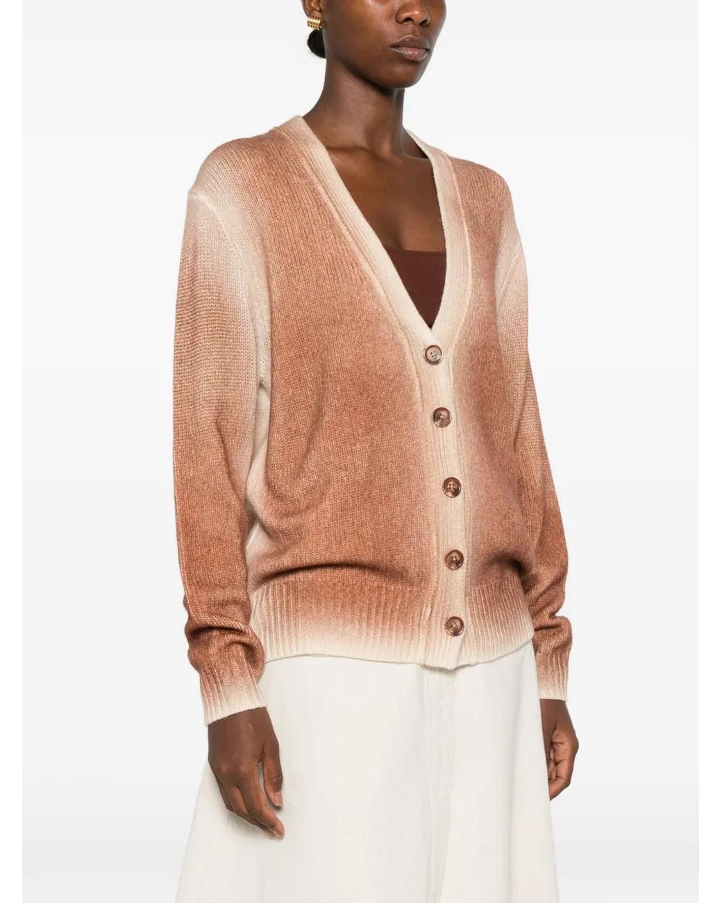 Dorothee Schumacher Pink Floral-Print V-Neck Cardigan