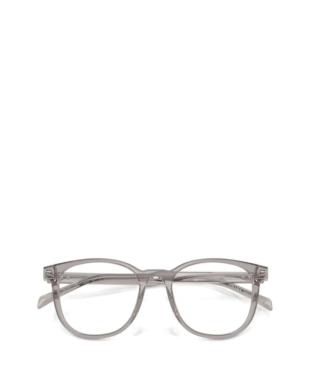 Prada Gray Round-Frame Glasses