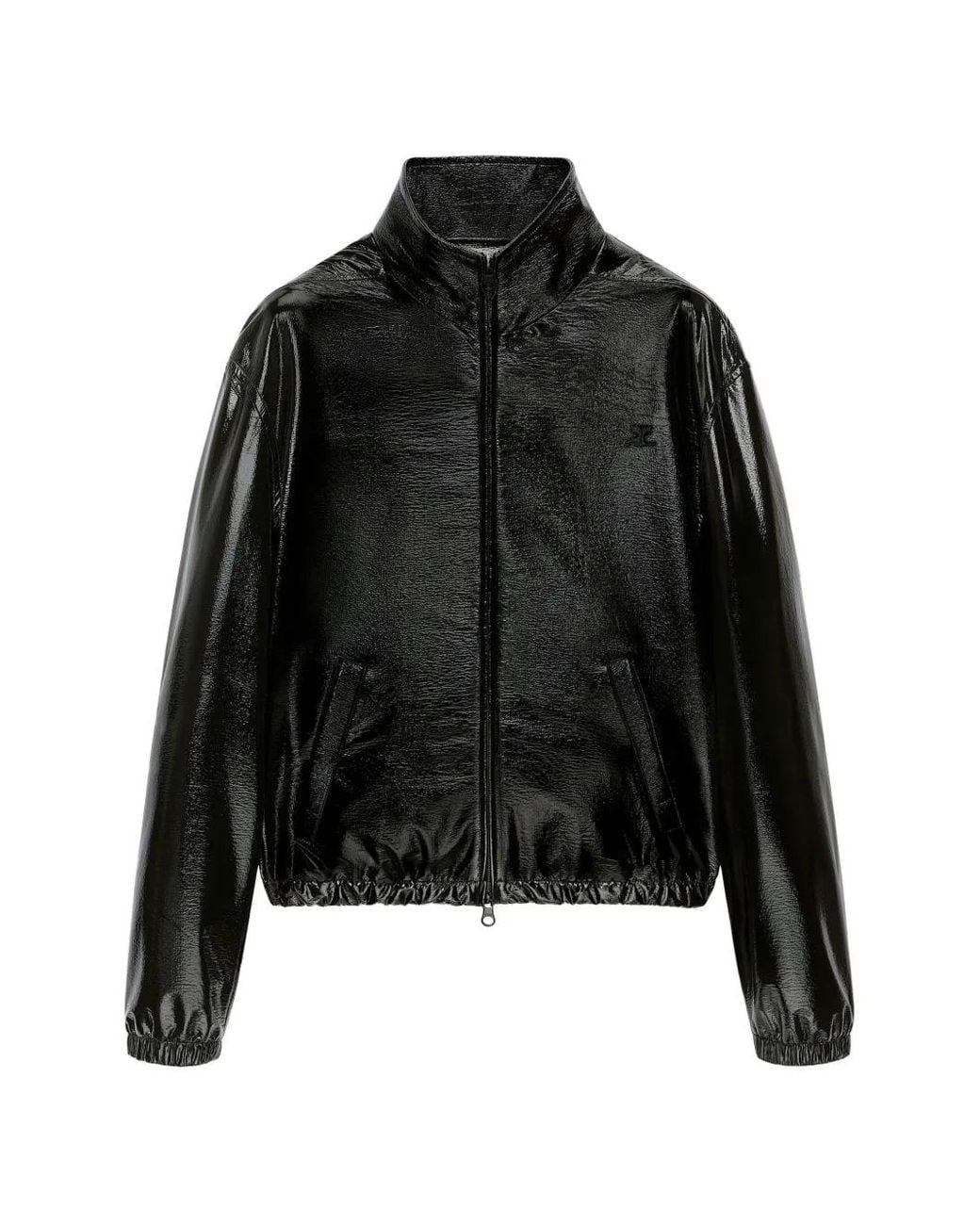 Courreges Black Vinyl Tracksuit Jacket