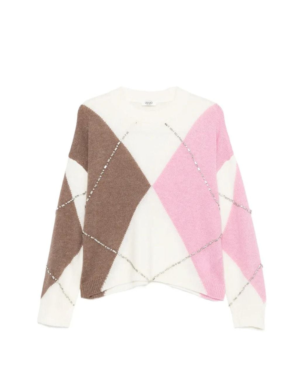 Liu Jo Pink Pull À Losanges Et Ornements En Cristal
