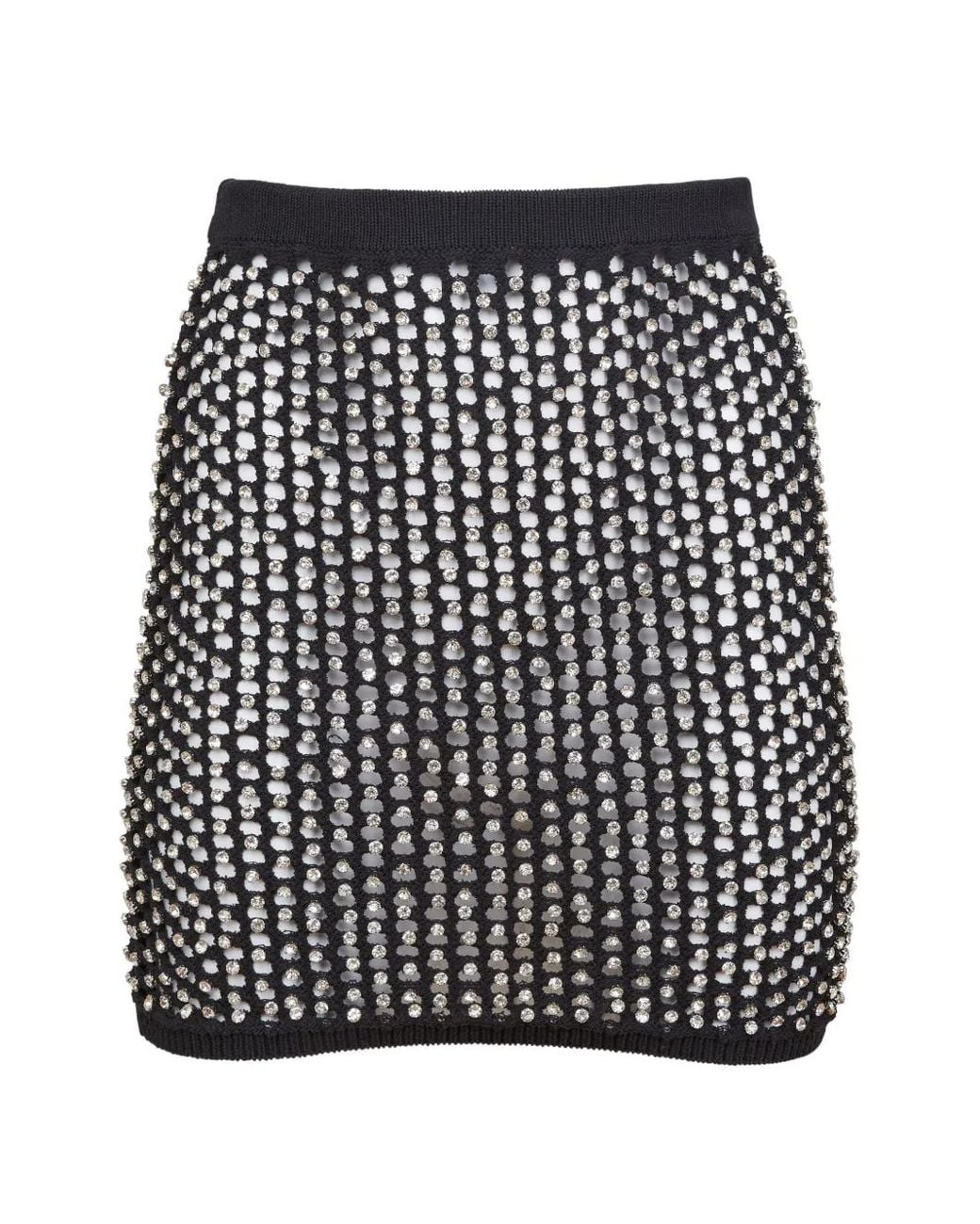 Fleur du Mal Black Embellished Mini Skirt