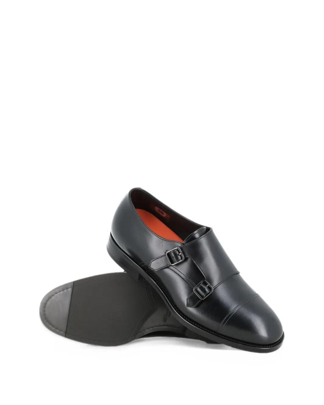 Santoni Gray Double-Strap Monk Shoes for men