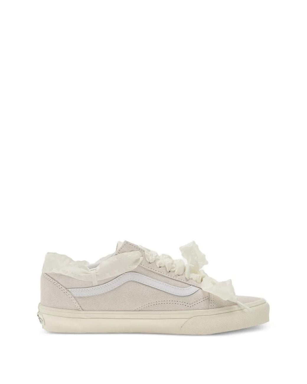 Vans White Ruffle-Trimmed Old Skool Sneakers