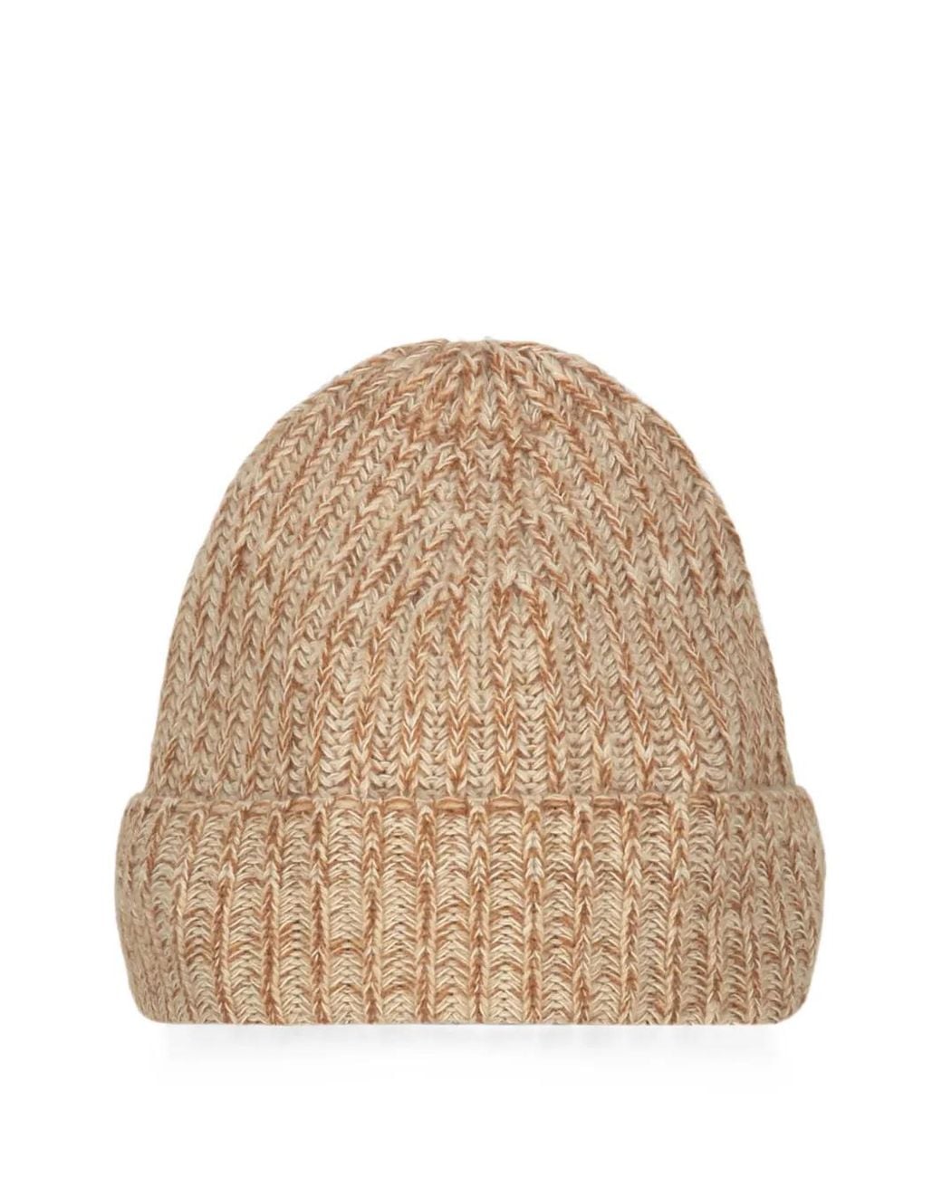 Malo Natural Ribbed-Knit Cashmere Beanie Hat for men
