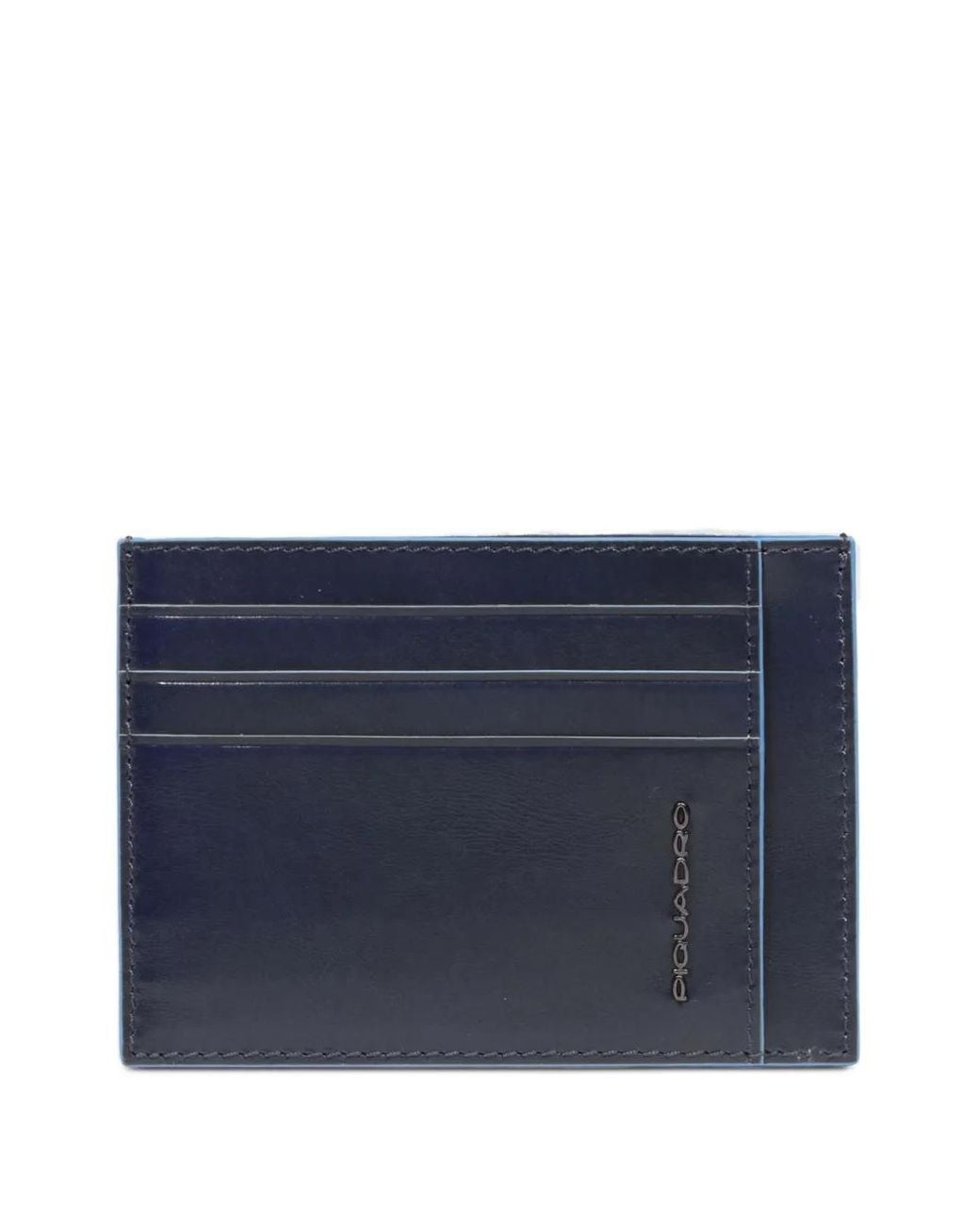 Piquadro Blue Slim Leather Cardholder for men