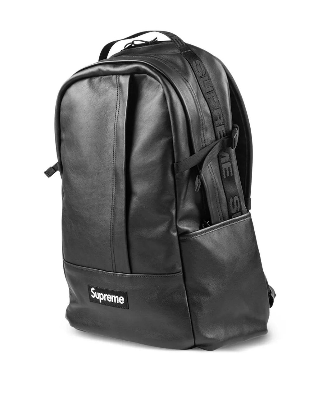 Supreme leather backpackブラック リュック Supreme Leather Backpack in Black | Lyst