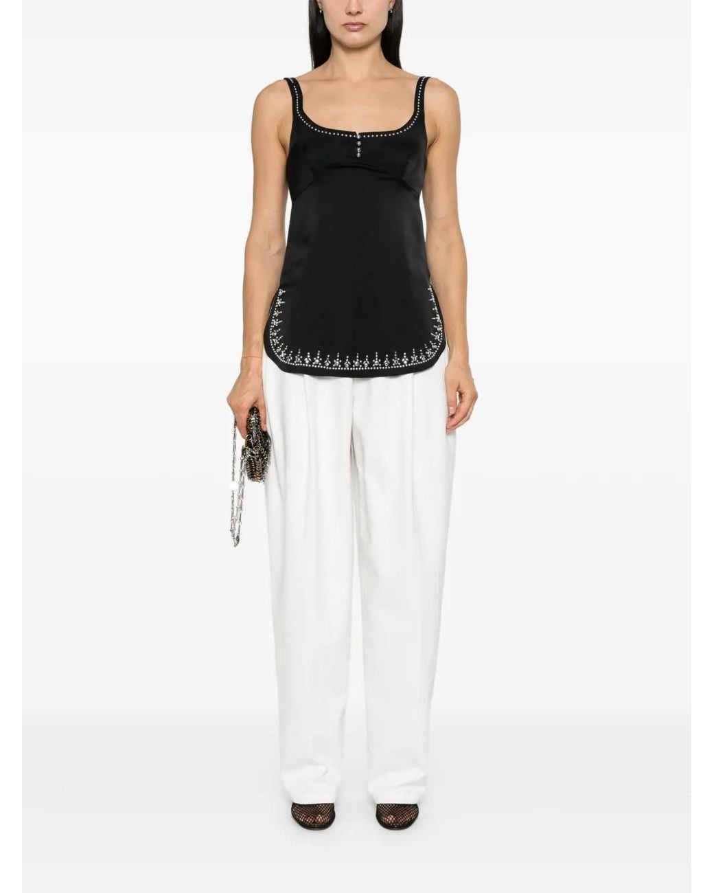 Rabanne Black Stud-Detail Top
