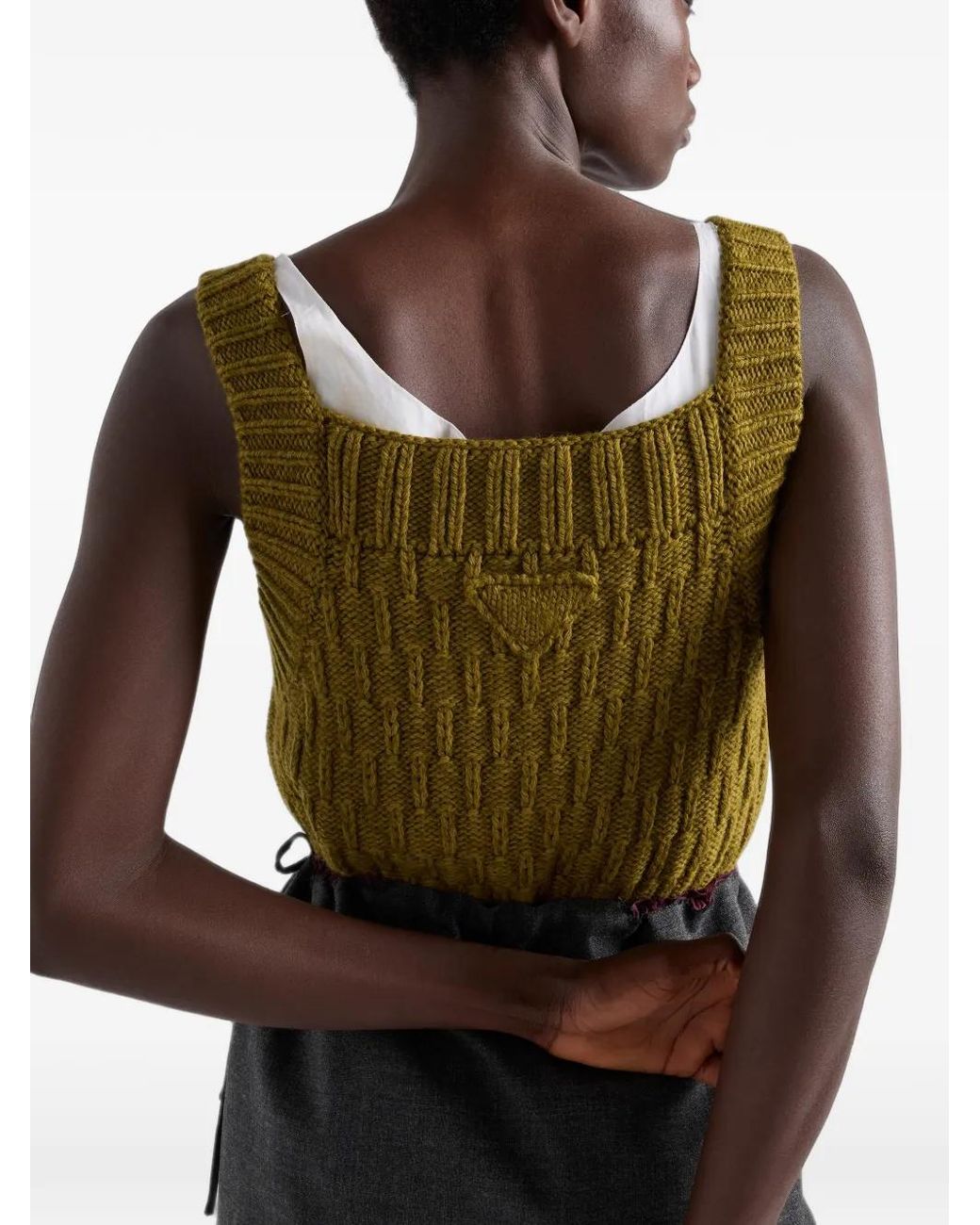 Prada Green Wool And Alpaca Top