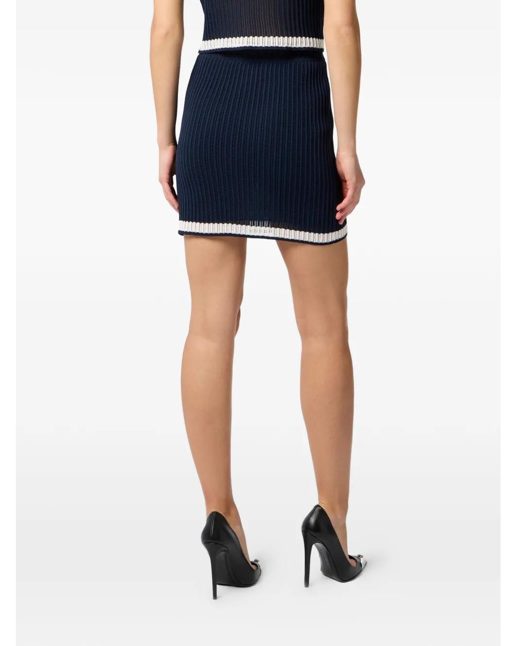 Philipp Plein Blue Mini Logo-Detail Skirt