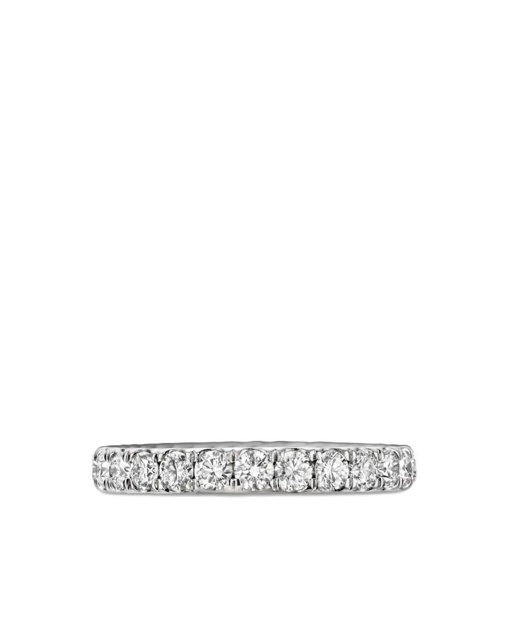 David Yurman White Platinum Dy Eden Diamond Band Ring (2.8Mm)