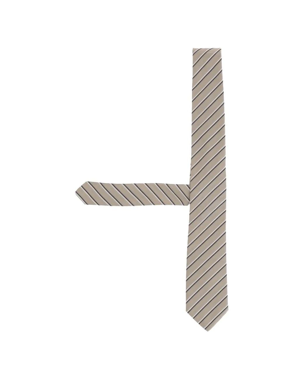 Boss White Diagonal-Stripe Tie for men