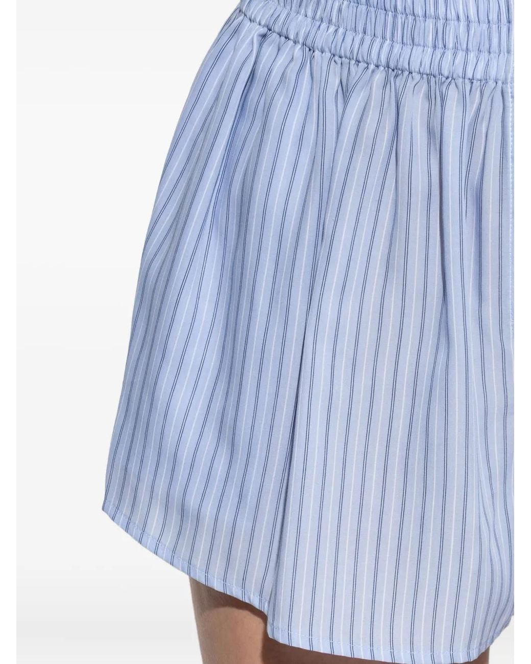 Short Rayé À Taille Élastique Alexander Wang en coloris Blue