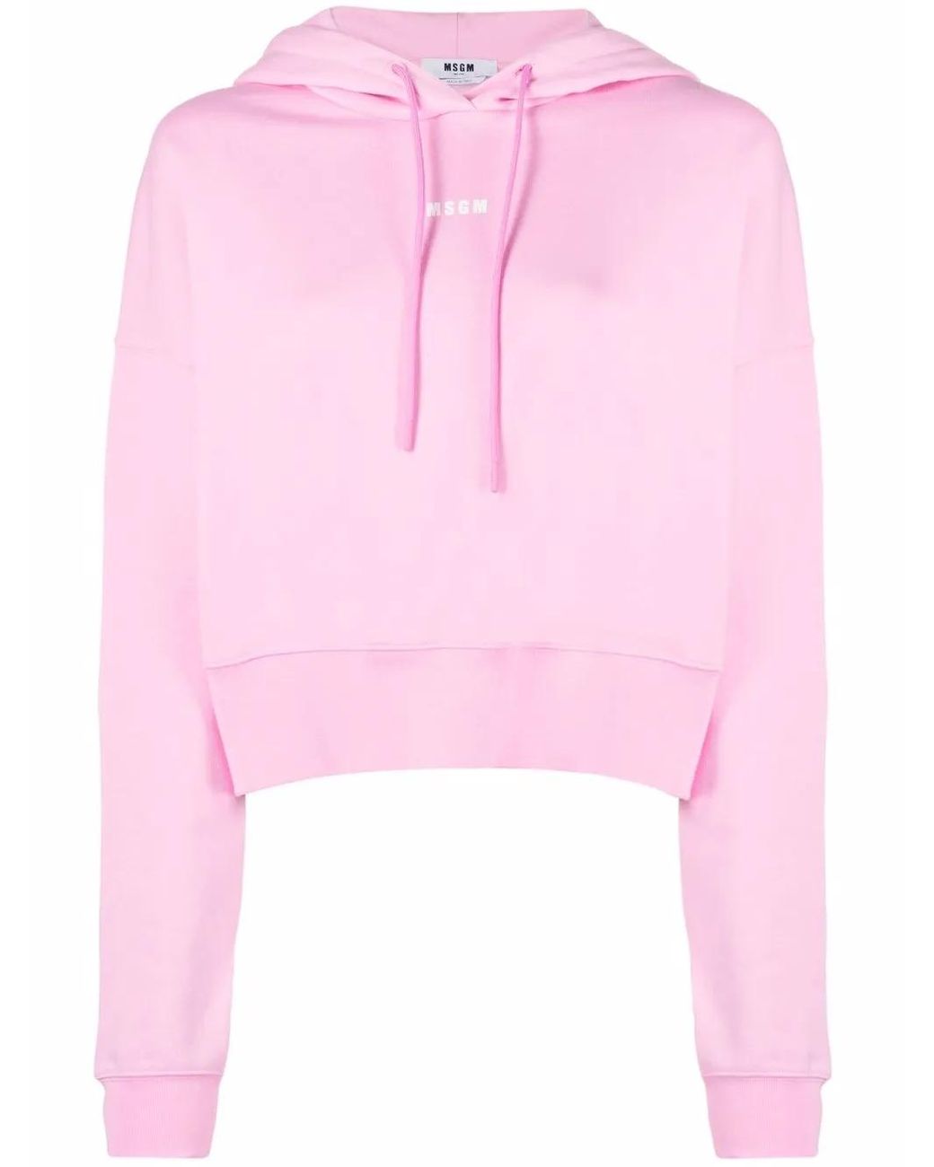 MSGM Pink Logo-Print Hoodie