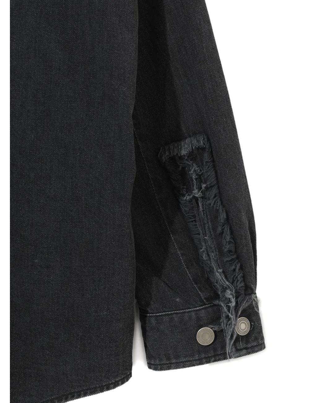 Undercover Black Uc1E4411 Frayed Pocket Shirt for men