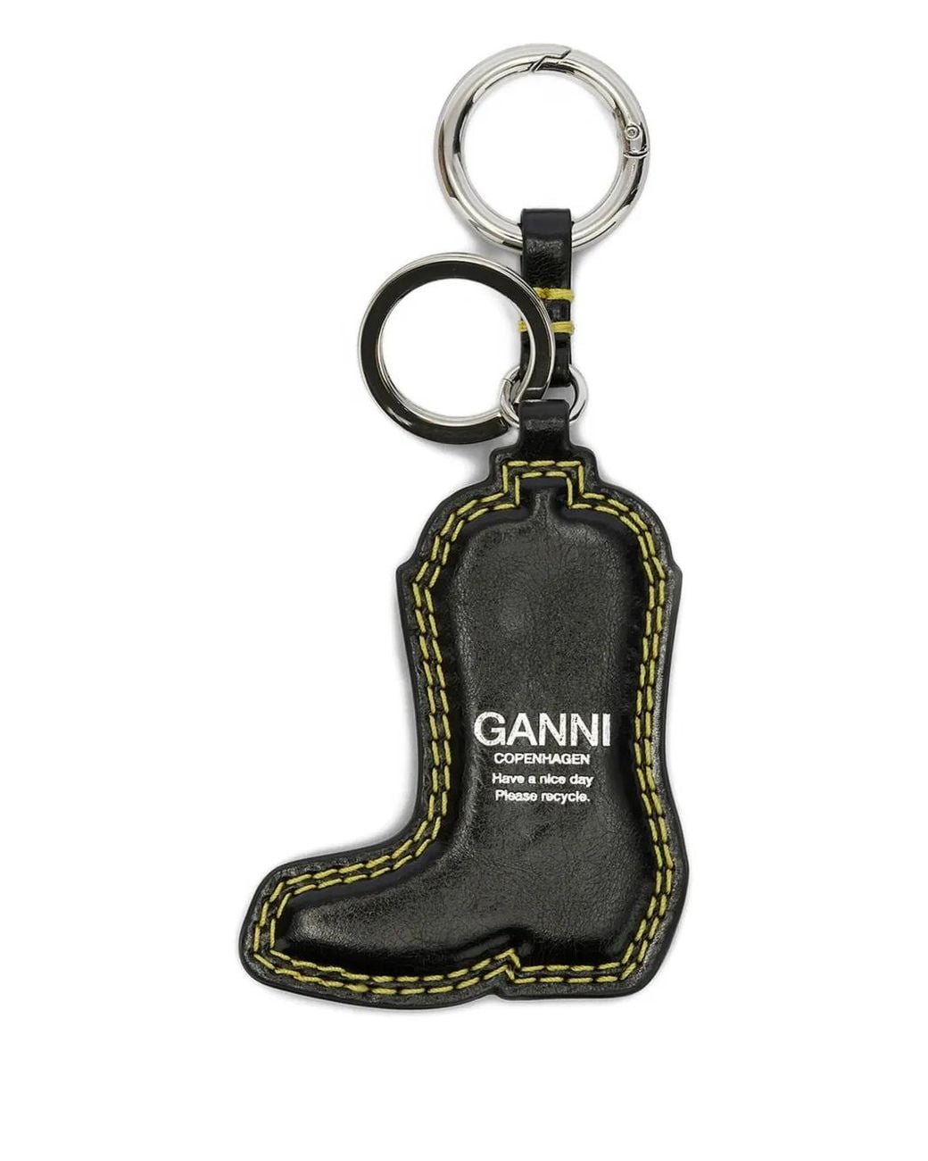 Ganni White Western Boot Keyring