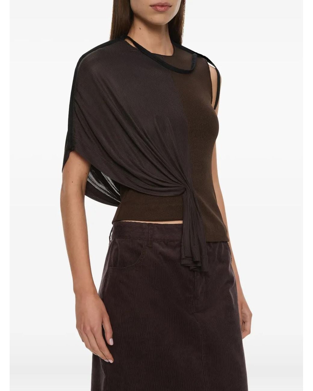 Christopher Esber Black Collision Draped Top
