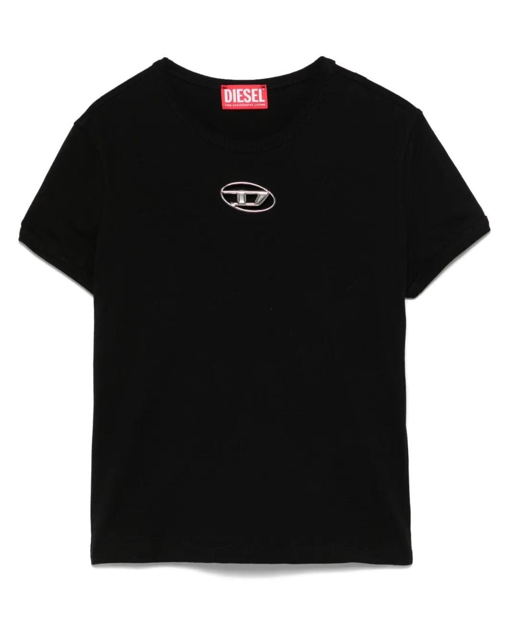 DIESEL Black Oval-D Cotton T-Shirt