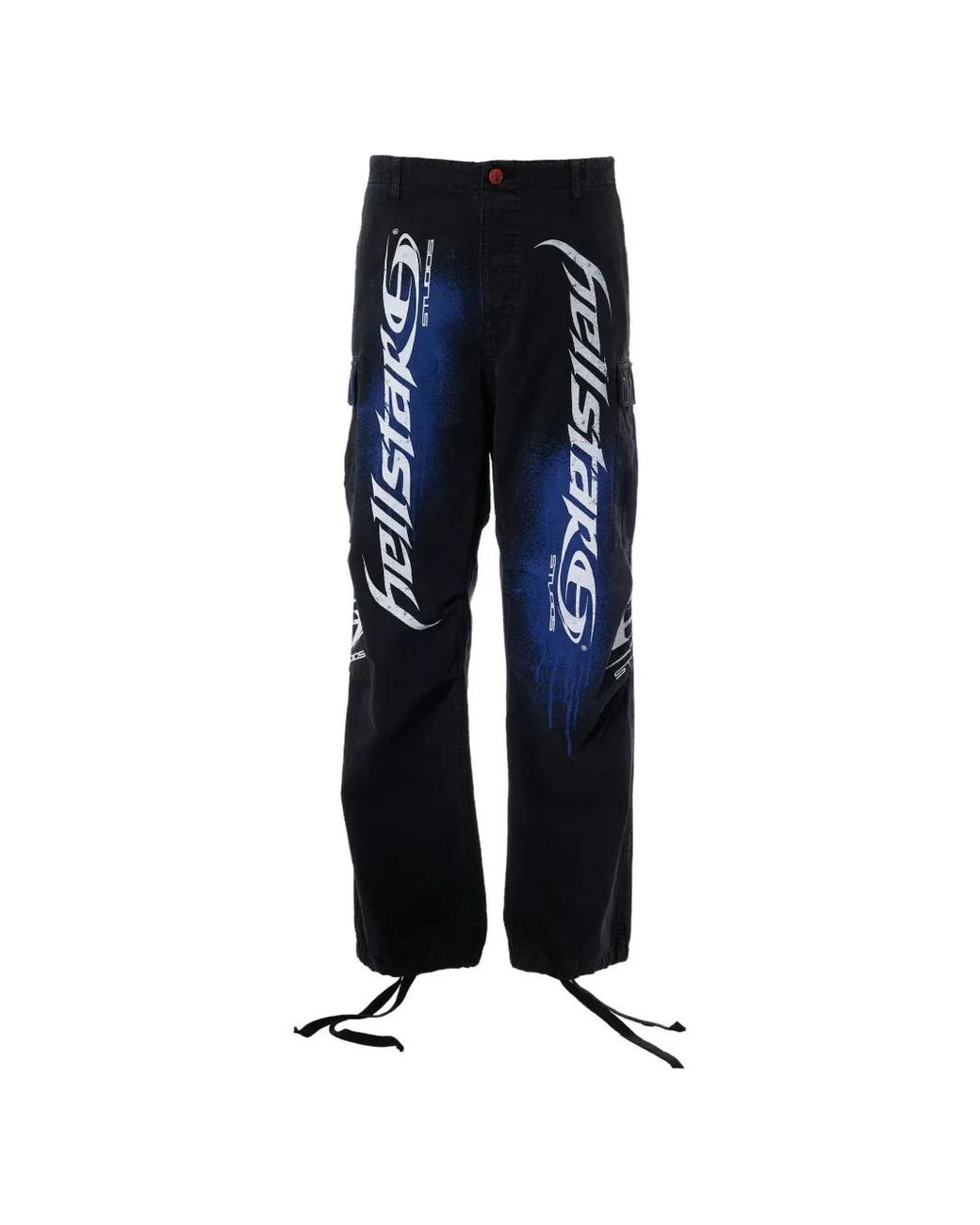 HELLSTAR Blue Spray-Paint Cargo Pants for men