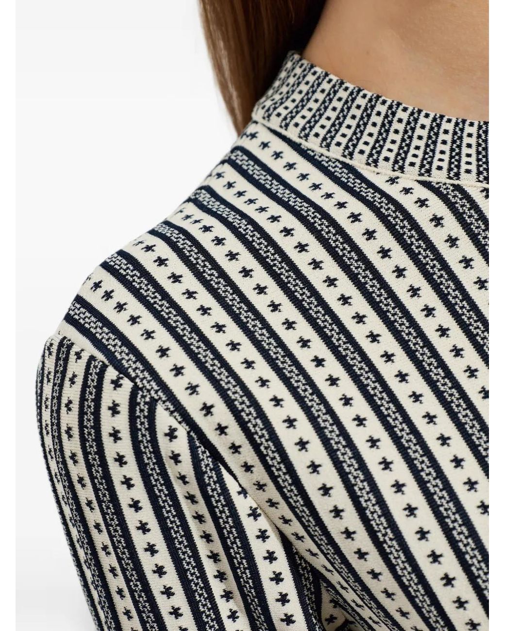 McQueen White Striped Knit Dress