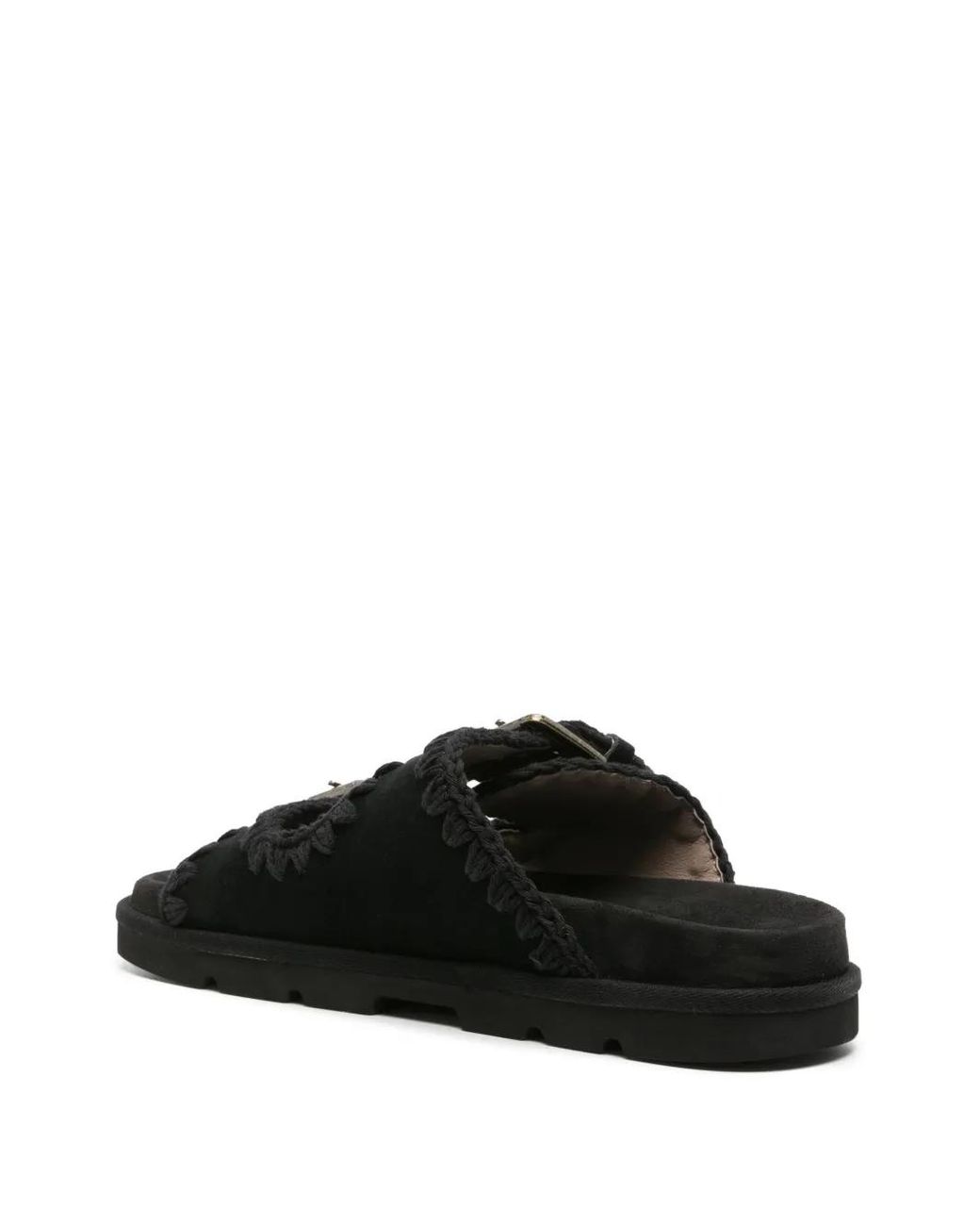 Mou Black Bio Suede Sandals