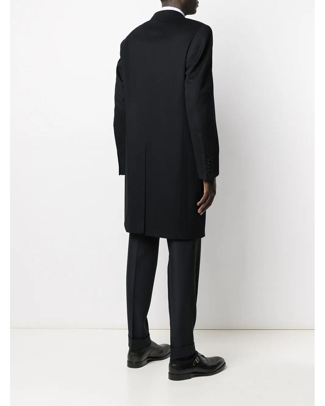 Canali Black Single-Breasted Tailored Coat for men