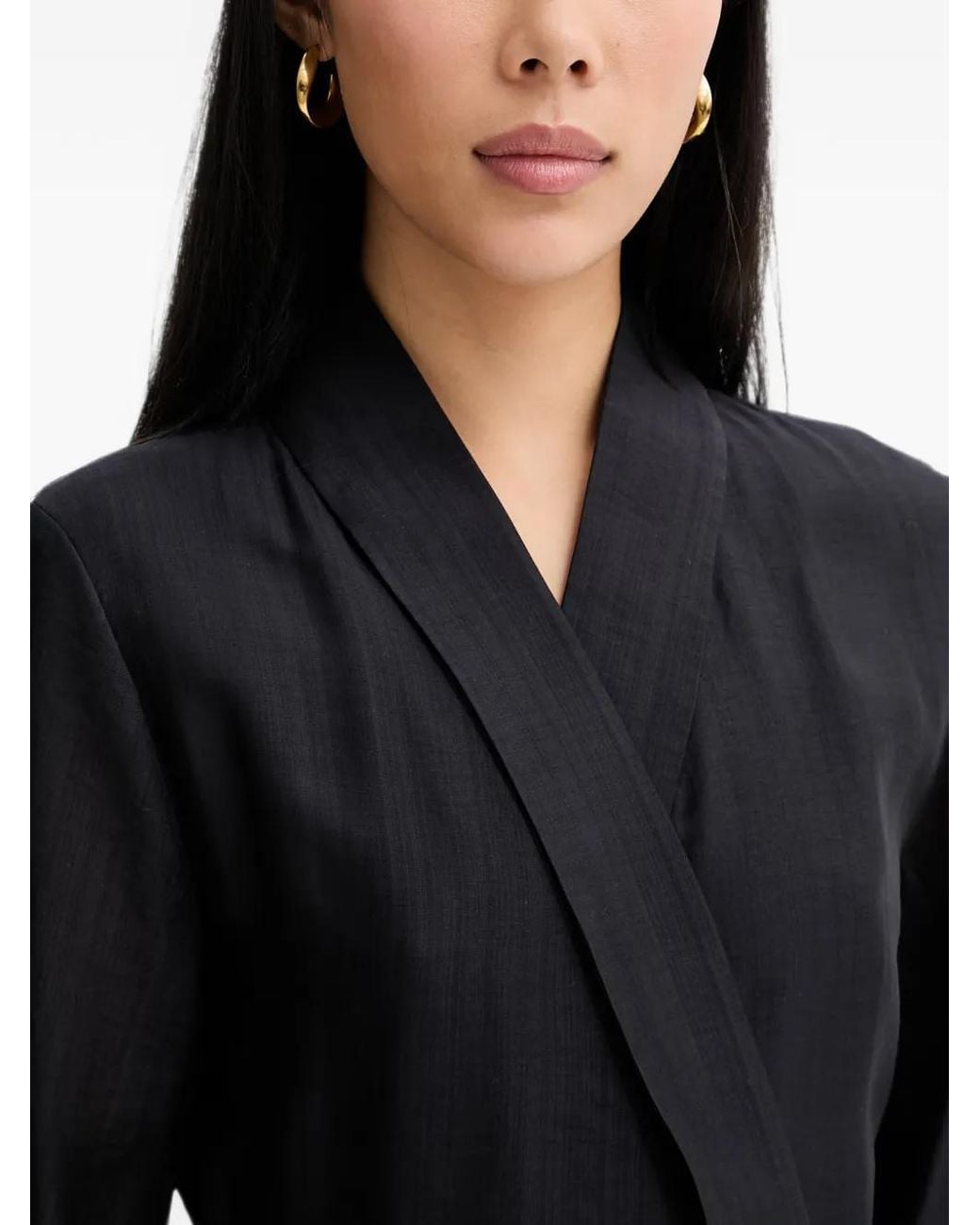 Blugirl Blumarine Black Ruffled Wrap Asymmetric Dress